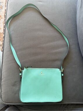 kate spade Mint Green Leather Crossbody with Gold Logo